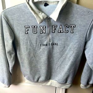 SHIEN crop top pull over zip half way hoodie